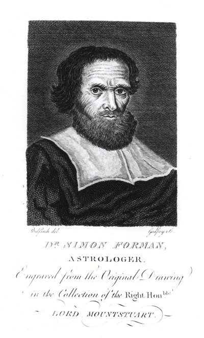 Ritratto del Dr Simon Forman (1552-1611) inciso da Godfrey da John Bulfinch